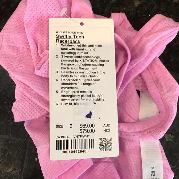 New LULULEMON Swiftly Racerback Tank Top Pink 6 8 - Picture 5 of 5